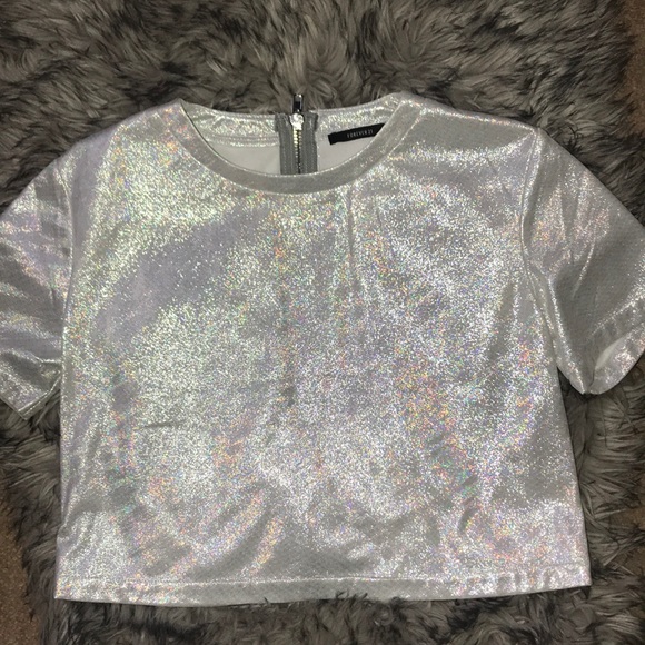 holographic crop top forever 21